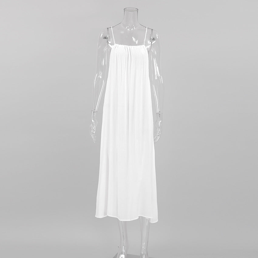 Fall Halter Spaghetti Straps Long Dress Pajamas Women