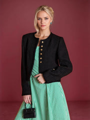 Button Up Long Sleeve Textured Outerwear - kinko