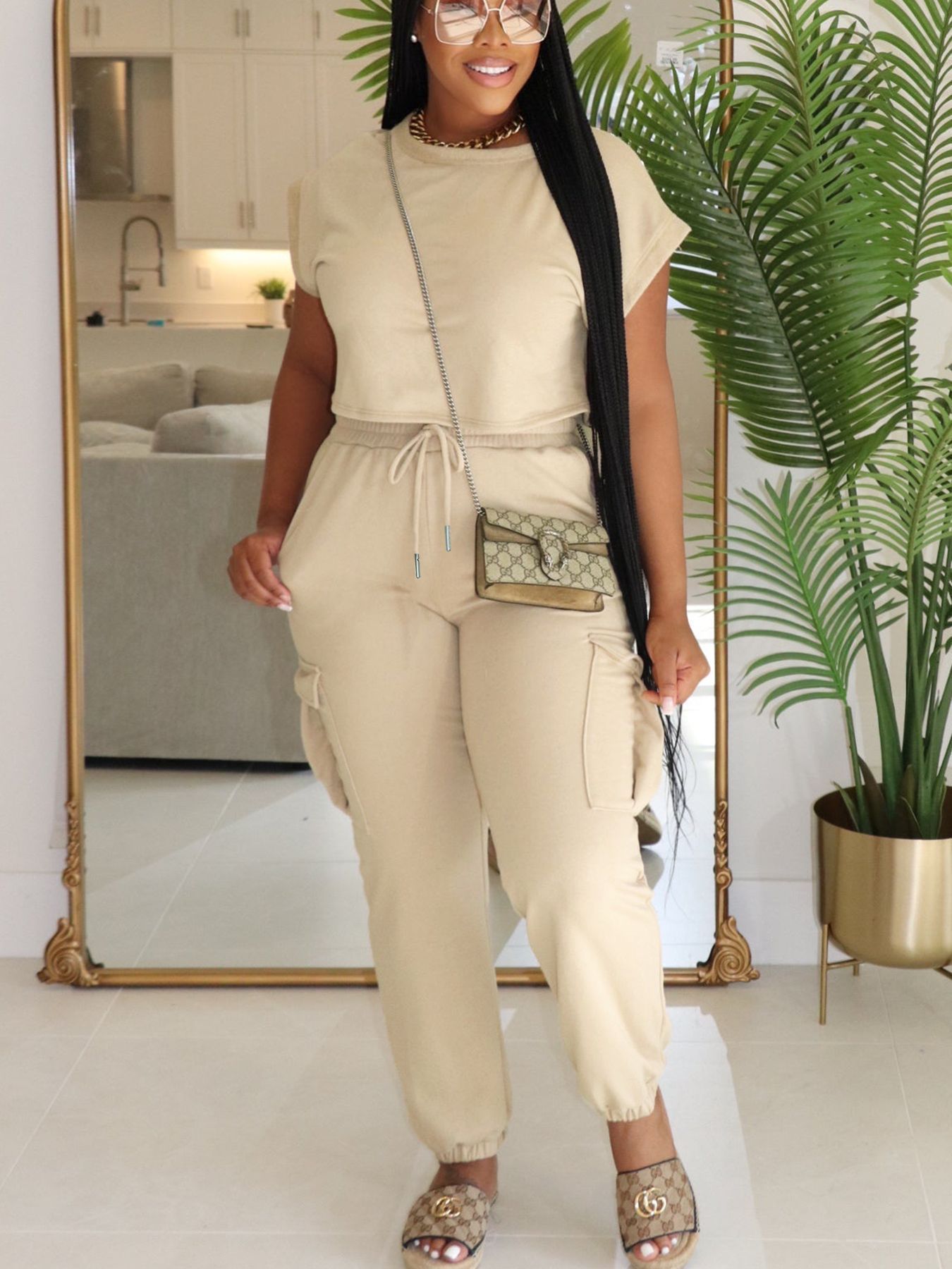 European And American Leisure Suit Top And Trousers - kinko