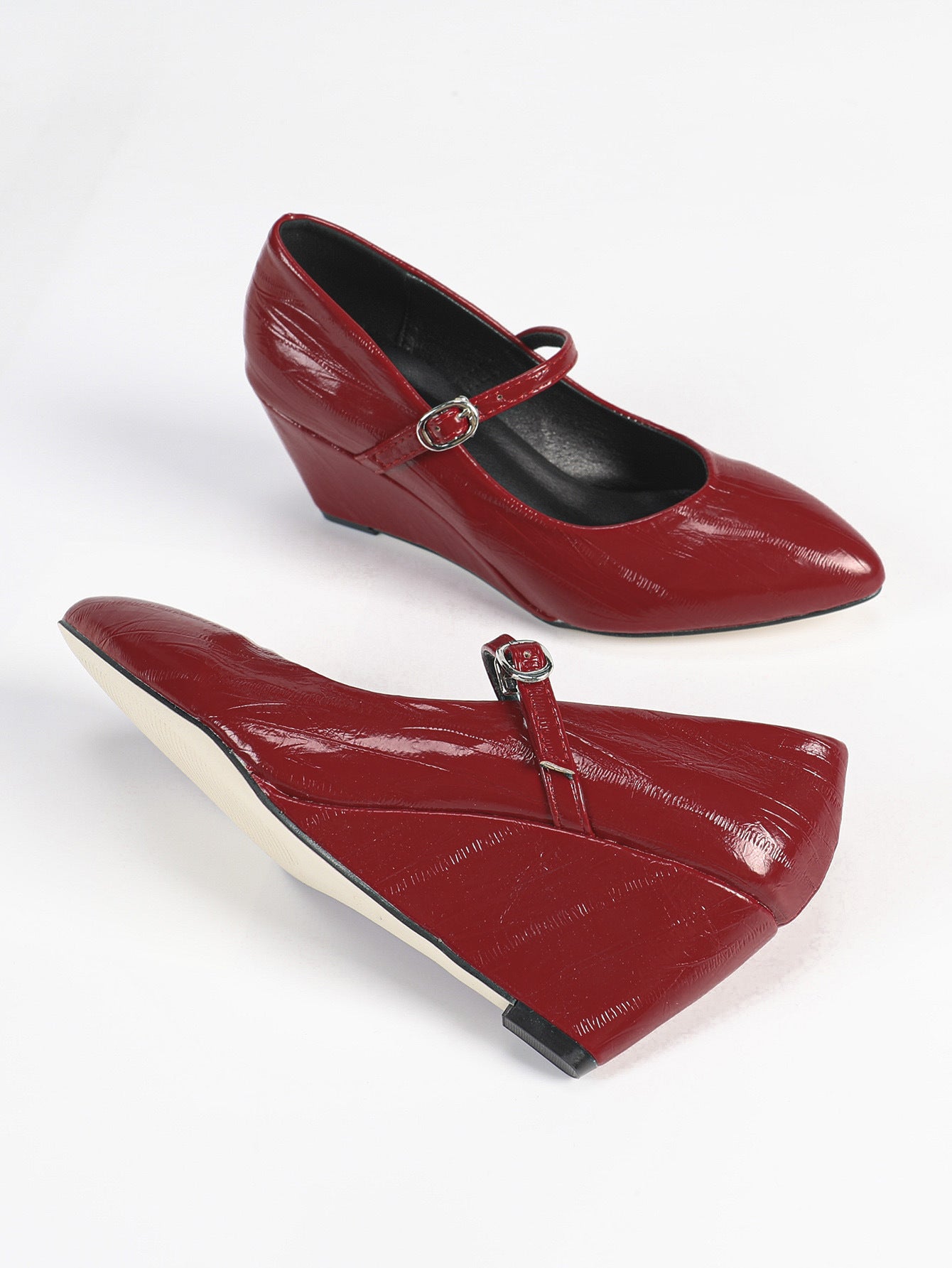 Pointed Wedge Height Increased by Platform Shoes Comfortable Platform High Heel Wedge Heels Party Dance Black - kinko Global Holdings inc