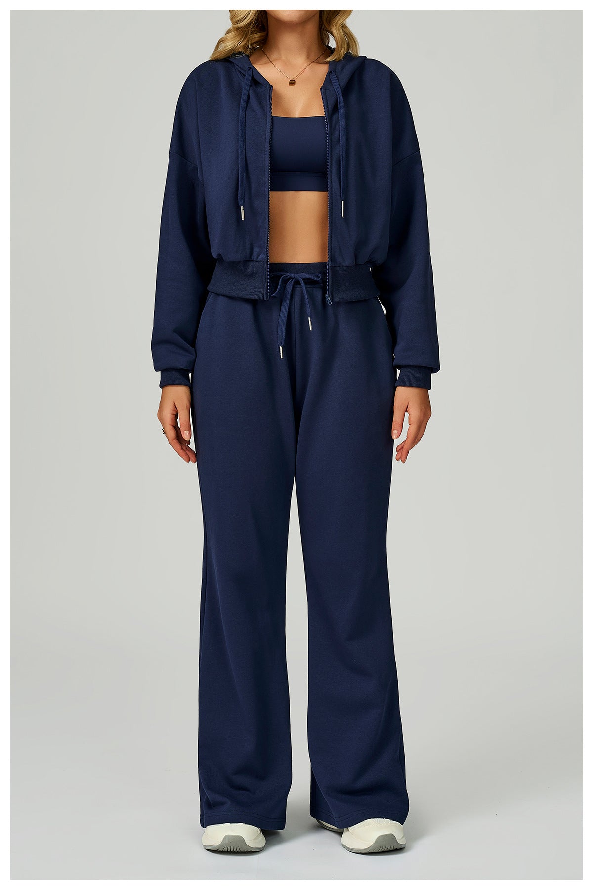 Autumn Winter Zipper Sports Sweater Hooded Casual Loose All Matching Hoodie Women Running Fitness Sportswear - kinko Global Holdings inc