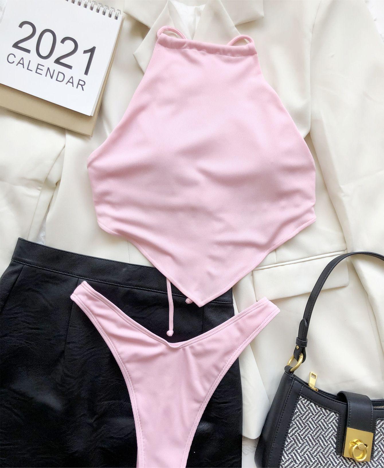 Bellyband Bikini Split Small Sunken Stripe Swimsuit Swimsuit - kinko Global Holdings inc