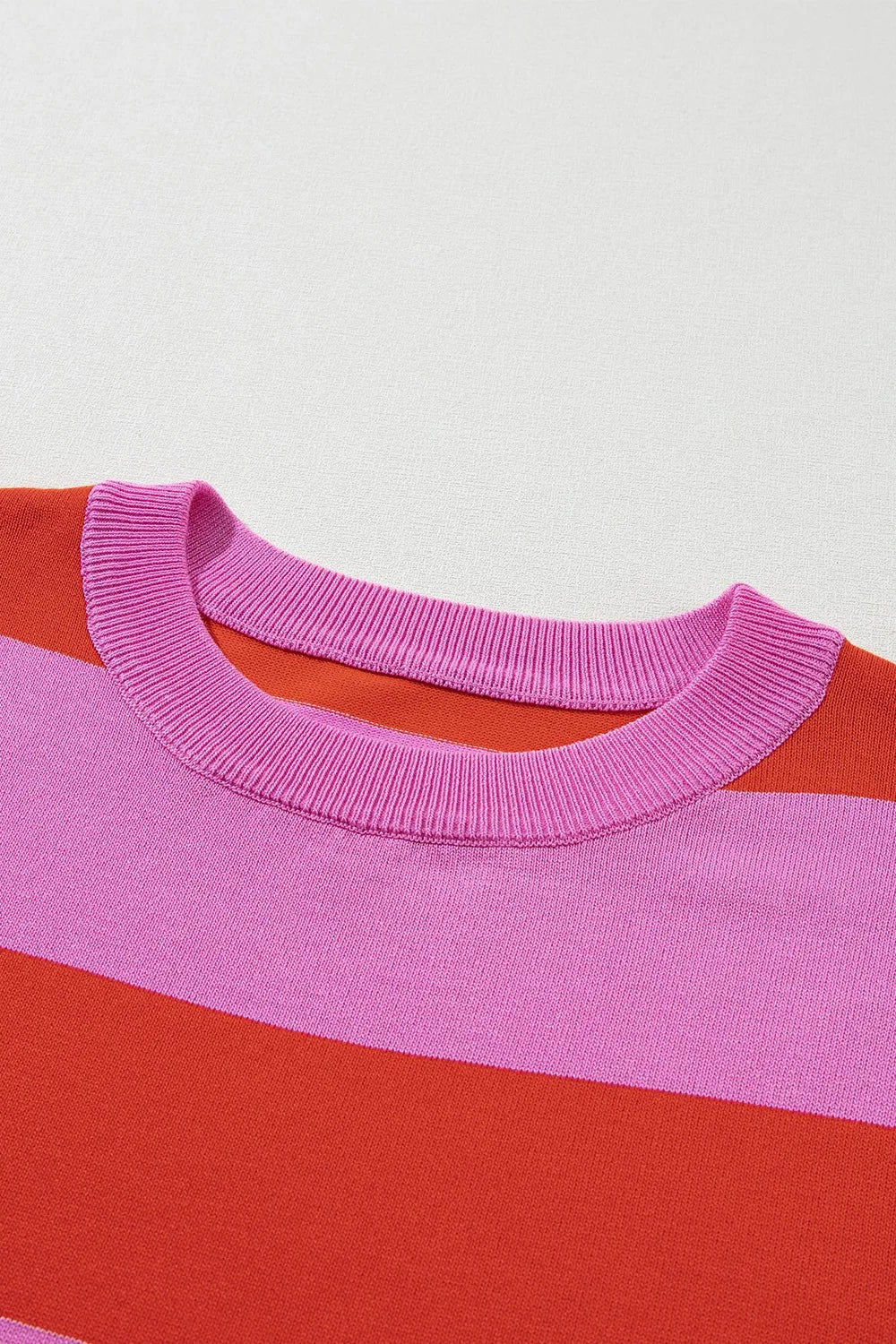 Color Block Round Neck Half Sleeve Top - kinko