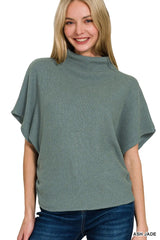 Zenana Mock Neck Top and Pants Sweater Set - kinko