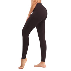 Leggings - Cropped Low-rise Solid Color Coffee - kinko