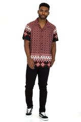 WEIV Men's Geometric Printed Button Down Shirt - kinko