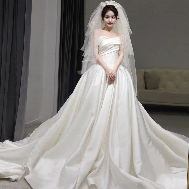 Temperament Princess Style French Satin Tail - kinko