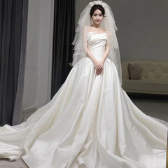 Temperament Princess Style French Satin Tail - kinko