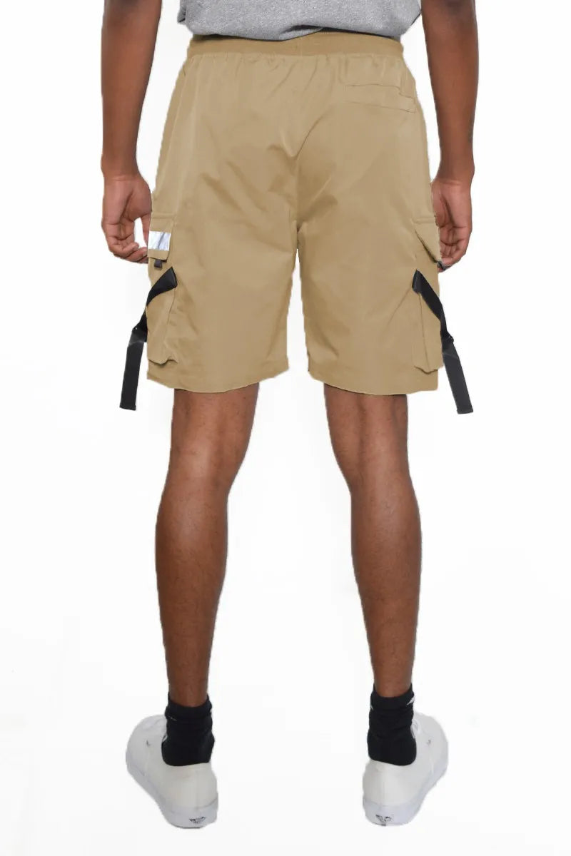 WEIV Men's Full Size Multi-Pocket Cargo Shorts with Drawstring Waist Plus Size - kinko