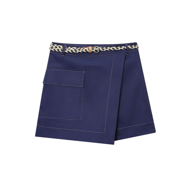Damen Gürtel Zweireihige Culottes Kurz