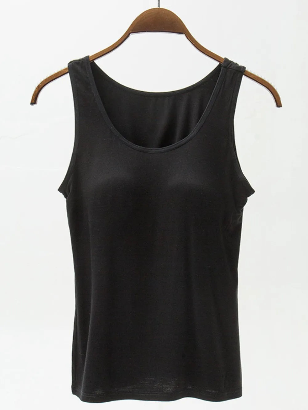 Full Size Wide Strap Modal Tank with Bra - kinko