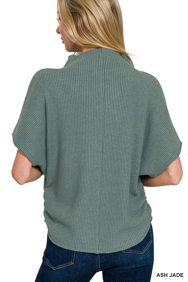 Zenana Mock Neck Top and Pants Sweater Set - kinko