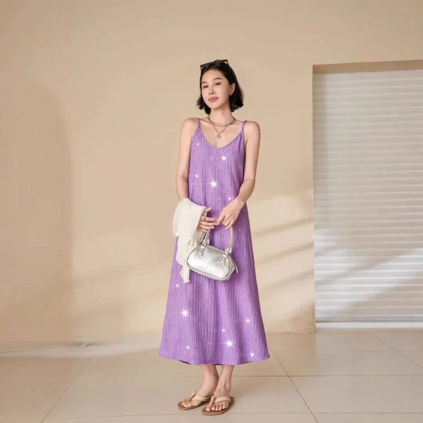Design Pailletten Plissee Temperament Camisole Kleid