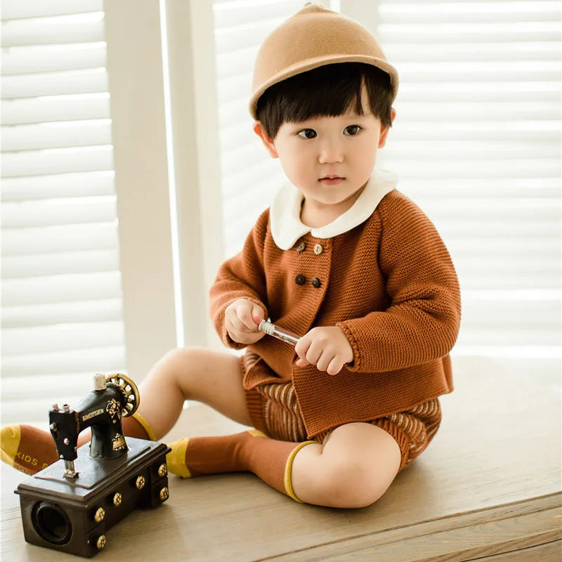 New Arrivals Korean Autumn and Winter Knitted Cotton Comfortable Suit Toddler Boy Clothes  KidClothes Toddler Boys Clothing