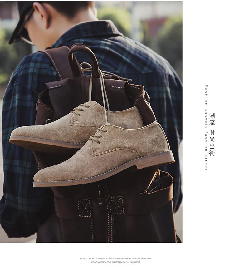 Men Shoes England Trend Casual Shoes Male Suede Oxford Boots Wedding Leather Dress Shoes Men Flats Zapatillas Hombre Plus Size
