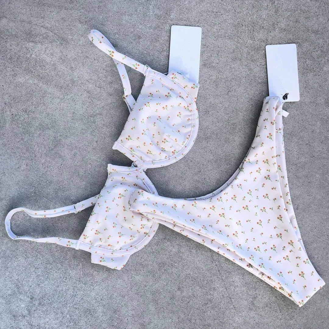 2025 New Sexy V Neck Bikini Swimwear Women Two Pieces Swimsuit Push Up Bikini Set Brazilian Bathing Suit Beachwear Swimming Suit
