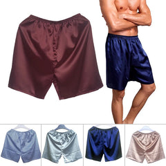 New Men' S Loose Sleepwear Underwear  Satin Boxers Shorts Nightwear Shorts 2021 Thin Breathable Cotton Loose Shorts Men's Short