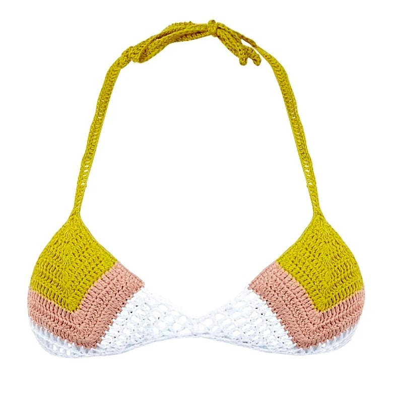High Quality Cotton Crochet Micro Bikinis Set Cute Bathing Suit Women Chevron Swimwear Brazil Side Tie Bottom Sexy Nice Swimsuit
