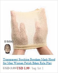 Exotic Accessories of Gay Men Leather Tank harness Bdsm Open Mouth Bondage Hood Mask with Braid Tail for Fetish Cosplay Sex Toys