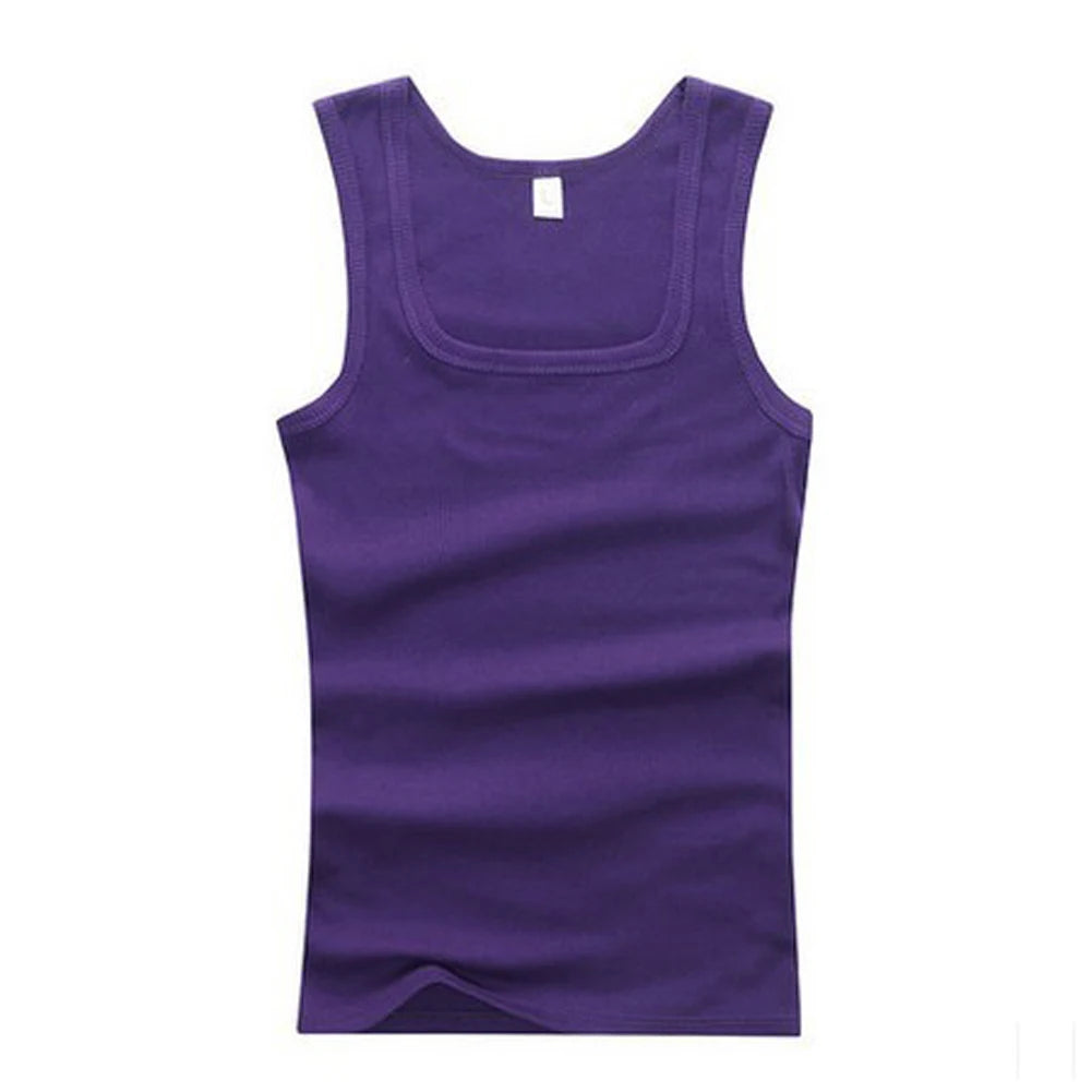 HOT Summer Male clothes Women Basic Elastic Tank Tops 00% Pure Cotton Sleeveless Fitness T-shirt Elastic Bodybuilding Vest