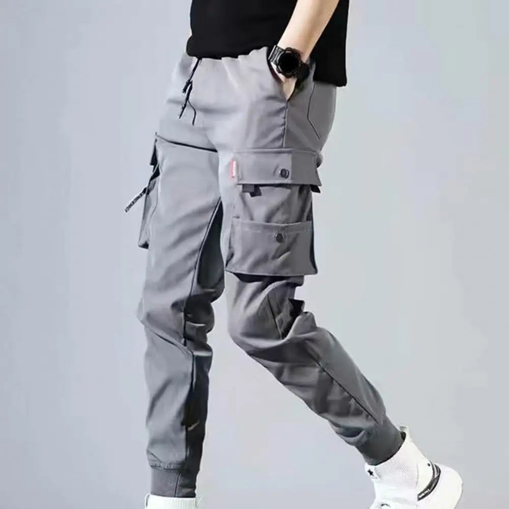 50%HOTMen's Jogging Overalls Casual Hip Hop Pocket Men's Pants Solid Color Thin Spring Summer Men's Sports Pants
