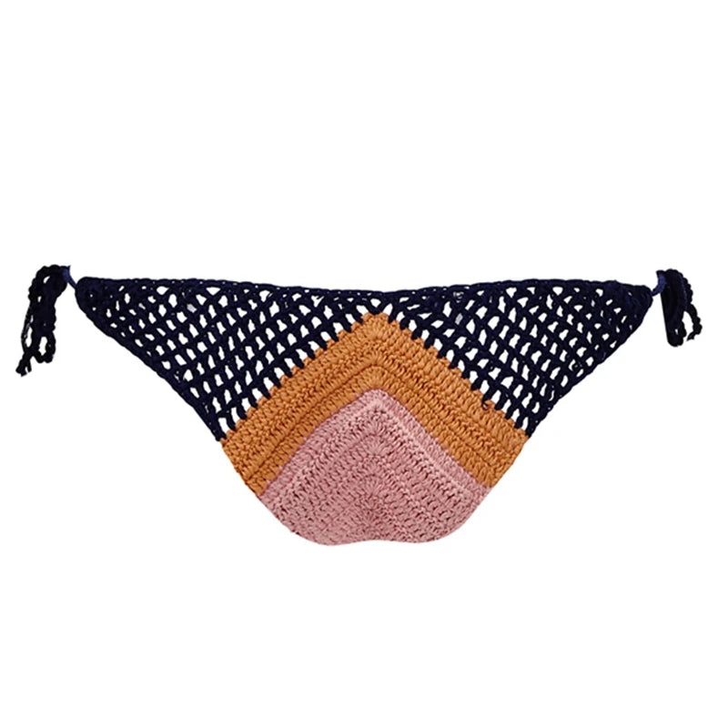 High Quality Cotton Crochet Micro Bikinis Set Cute Bathing Suit Women Chevron Swimwear Brazil Side Tie Bottom Sexy Nice Swimsuit