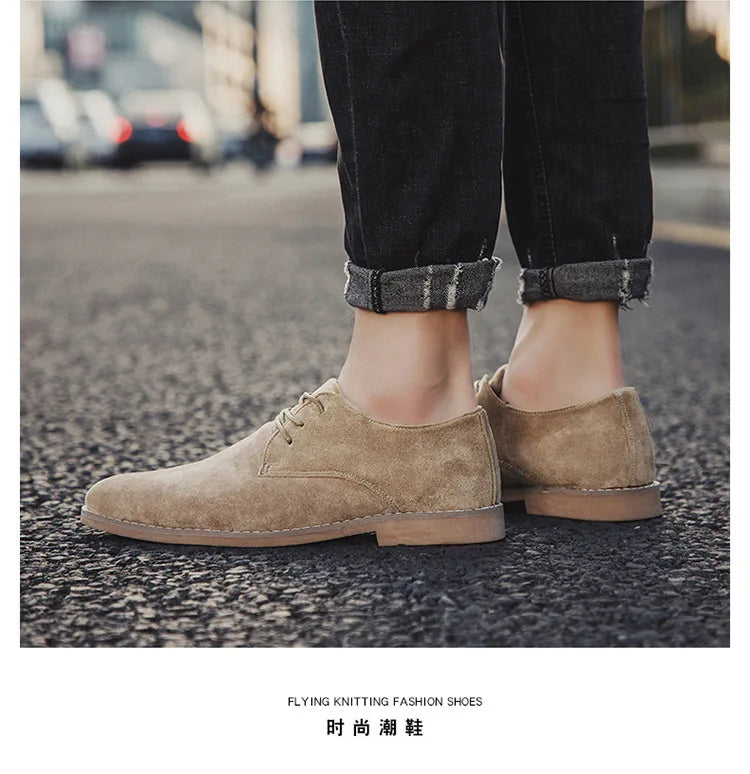 Men Shoes England Trend Casual Shoes Male Suede Oxford Boots Wedding Leather Dress Shoes Men Flats Zapatillas Hombre Plus Size