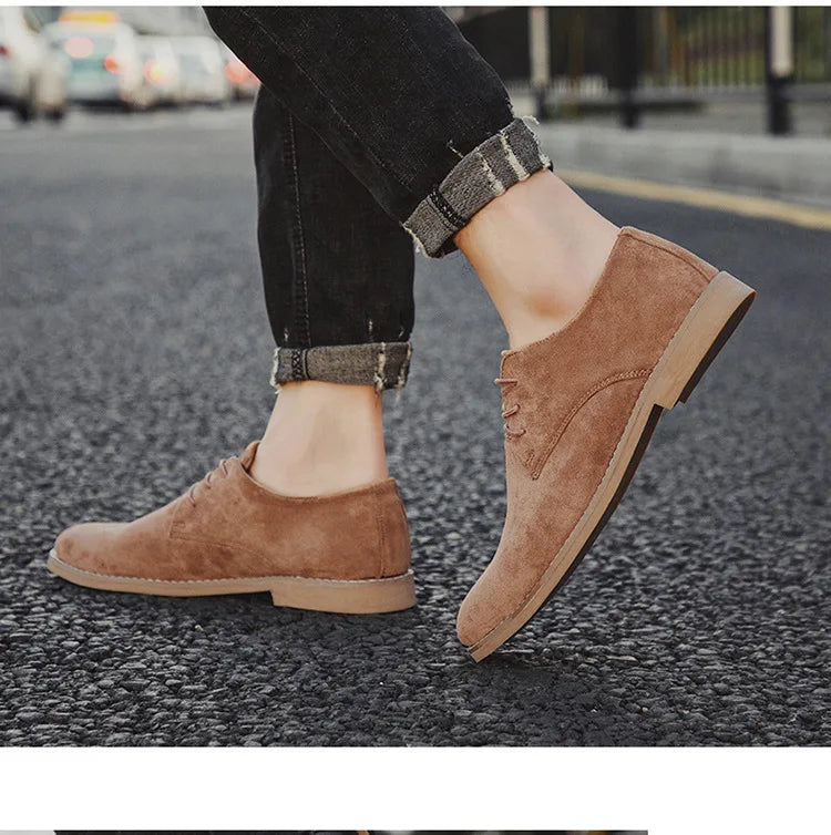 Men Shoes England Trend Casual Shoes Male Suede Oxford Boots Wedding Leather Dress Shoes Men Flats Zapatillas Hombre Plus Size