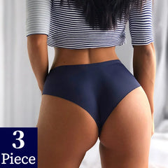 TrowBridge 3-teiliges Set Nahtlose Damen-Sportunterwäsche Atmungsaktive Unterwäsche Bequeme Slips für Mädchen Sexy Dessous Satin-Unterhosen