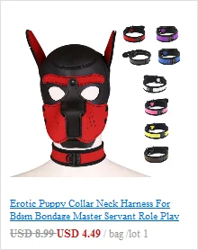 Exotic Accessories of Gay Men Leather Tank harness Bdsm Open Mouth Bondage Hood Mask with Braid Tail for Fetish Cosplay Sex Toys