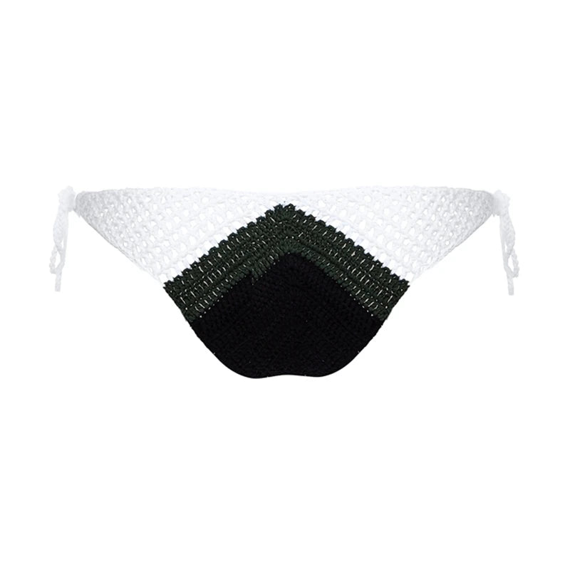 High Quality Cotton Crochet Micro Bikinis Set Cute Bathing Suit Women Chevron Swimwear Brazil Side Tie Bottom Sexy Nice Swimsuit