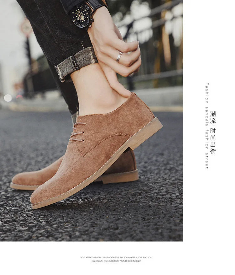 Men Shoes England Trend Casual Shoes Male Suede Oxford Boots Wedding Leather Dress Shoes Men Flats Zapatillas Hombre Plus Size