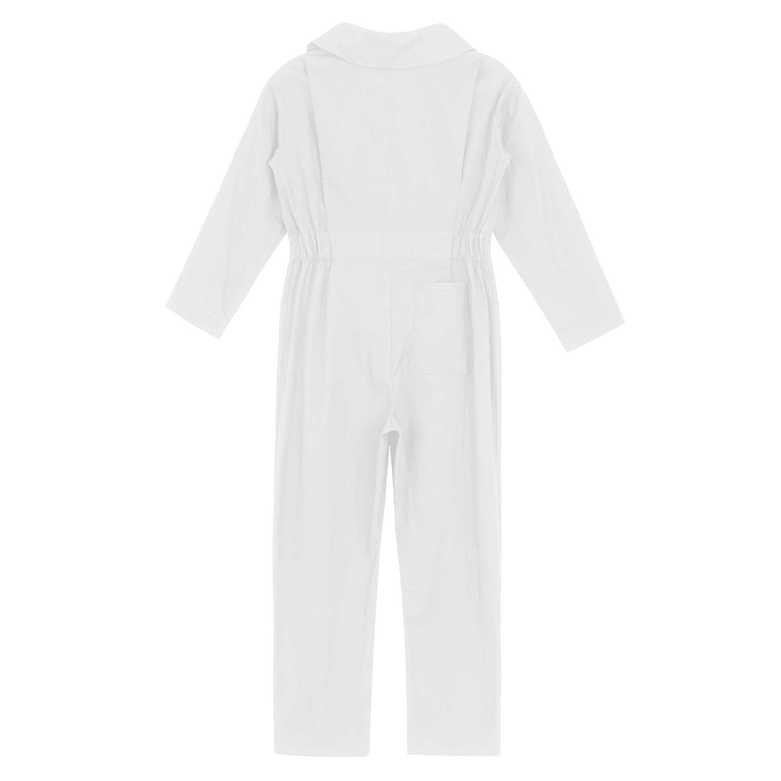 Kid's Coverall Boys Child Casual Jumpsuit Pants Fashion Long Sleeve Turndown Collar Zipper Mechanic Costume Flight Suit Overalls