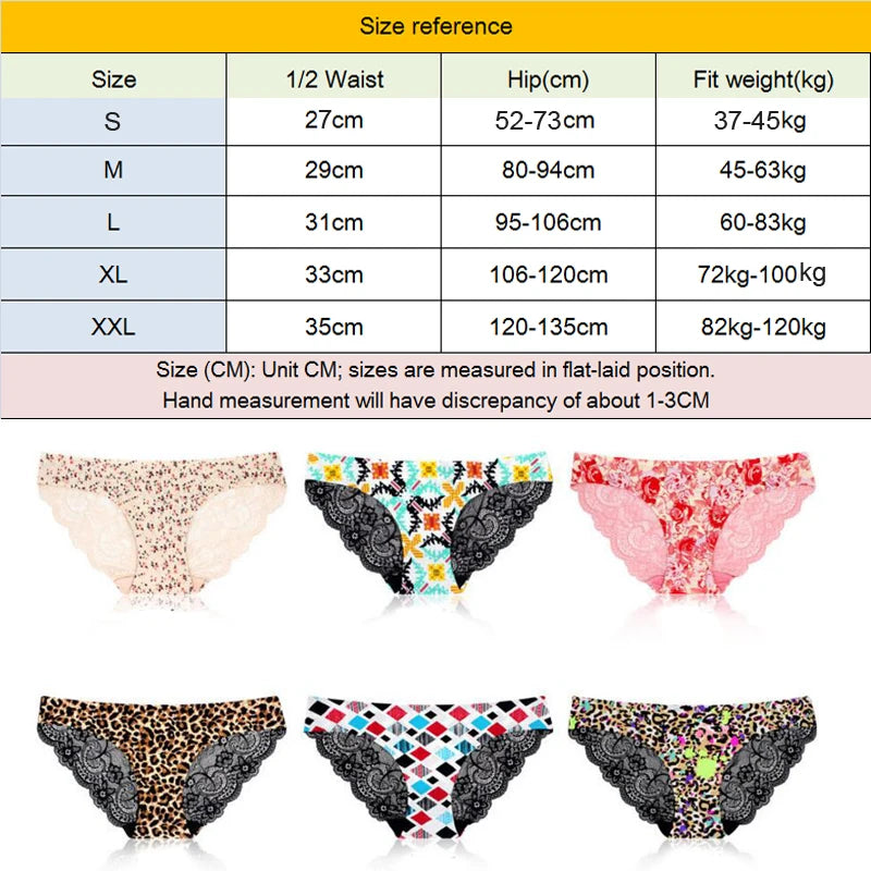 5Pcs Underwear Women Panties Cotton Underwear Briefs Sexy Panties Women Lace Lingeries Cueca Calcinhas Shorts Underpants Girls