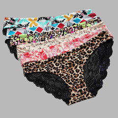 5Pcs Underwear Women Panties Cotton Underwear Briefs Sexy Panties Women Lace Lingeries Cueca Calcinhas Shorts Underpants Girls
