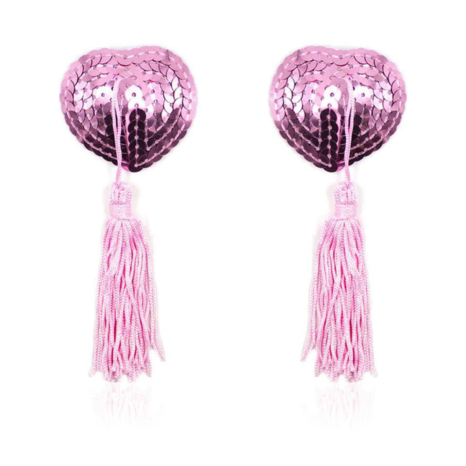 2025 Sexy Exotic Accessories Women Lingerie Sequin Tassel Breast Bra Nipple Cover Pasties Stickers Petals Clothing