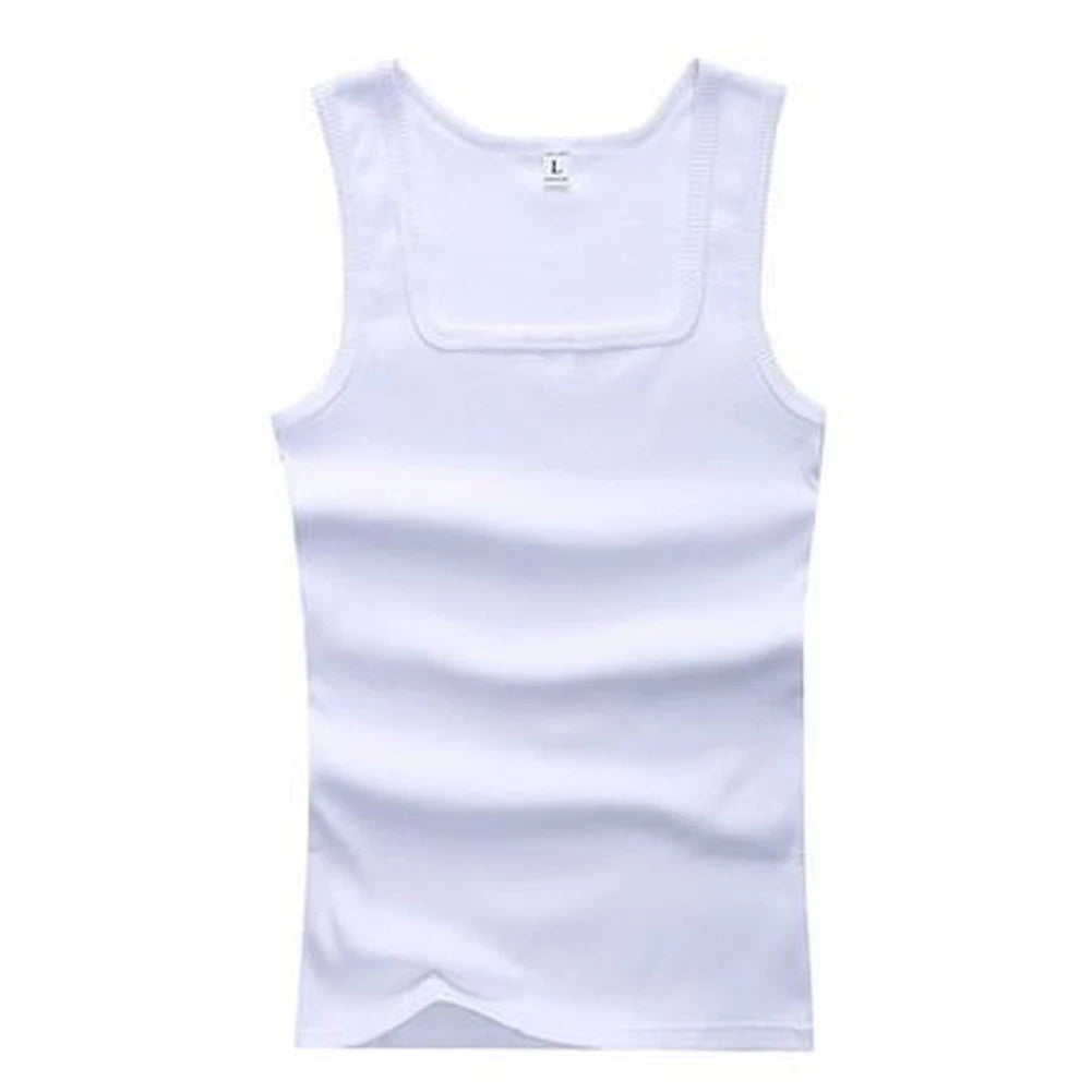 New Casual Bodybuilding Vest Summer Plus Size Men Clothing Tank Tops Black White Gray Singlets Sleeveless Fitness Men Vest Tees