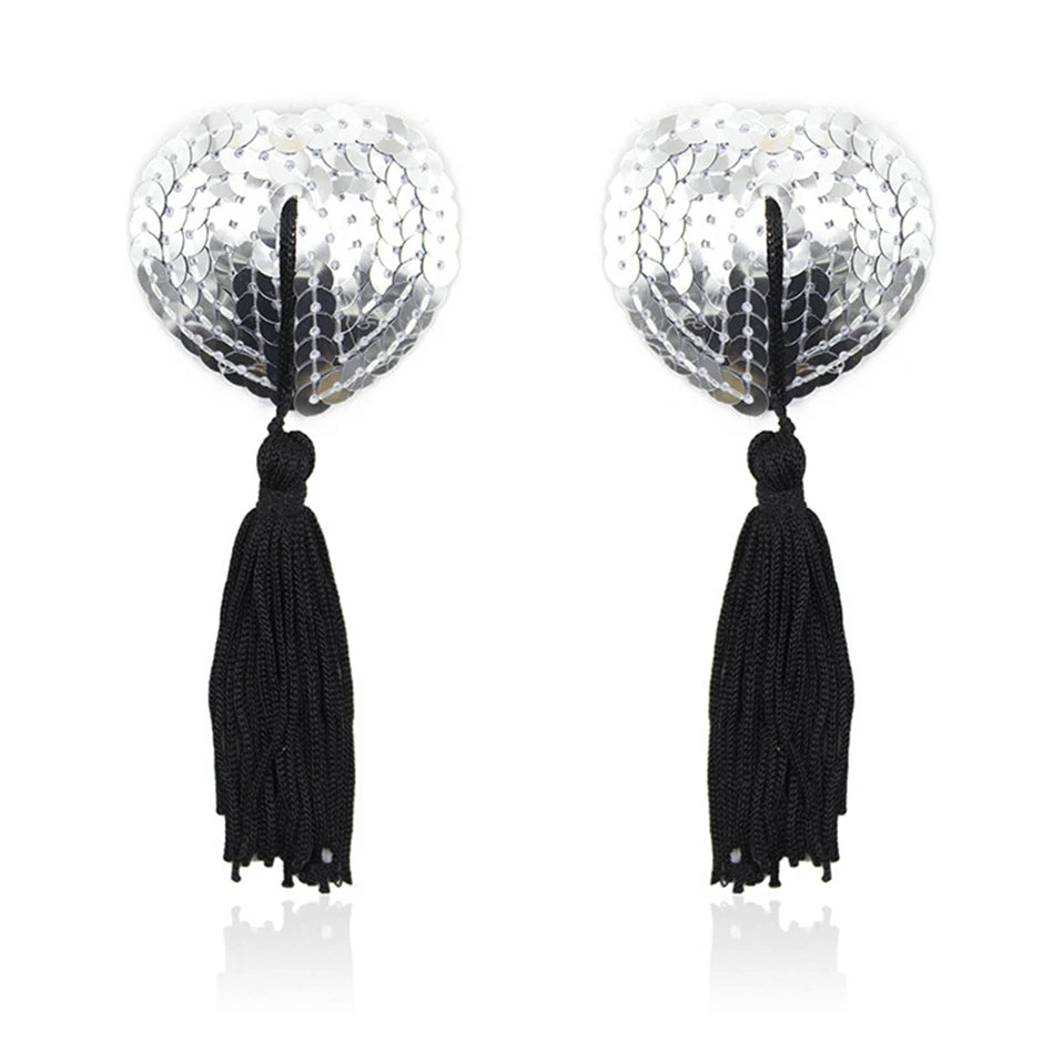 2025 Sexy Exotic Accessories Women Lingerie Sequin Tassel Breast Bra Nipple Cover Pasties Stickers Petals Clothing