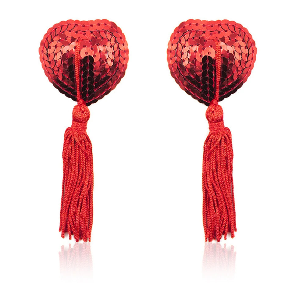 2025 Sexy Exotic Accessories Women Lingerie Sequin Tassel Breast Bra Nipple Cover Pasties Stickers Petals Clothing