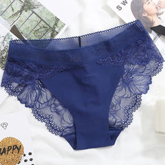 Plus Size Women's Underpants Female Panties Comfort Intimates Lace Underwear Briefs Ice Silk Hollow Out sexy Lingerie