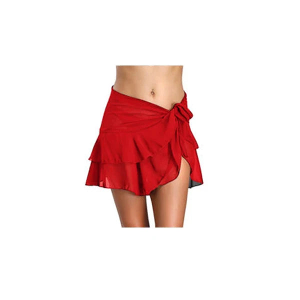 See Through Bikini Cover Up Short Women Beach Skirts Swimwear Pareo Wrap Sarong Skirt Swimsuit Beachwear