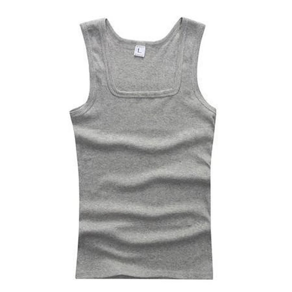New Casual Bodybuilding Vest Summer Plus Size Men Clothing Tank Tops Black White Gray Singlets Sleeveless Fitness Men Vest Tees