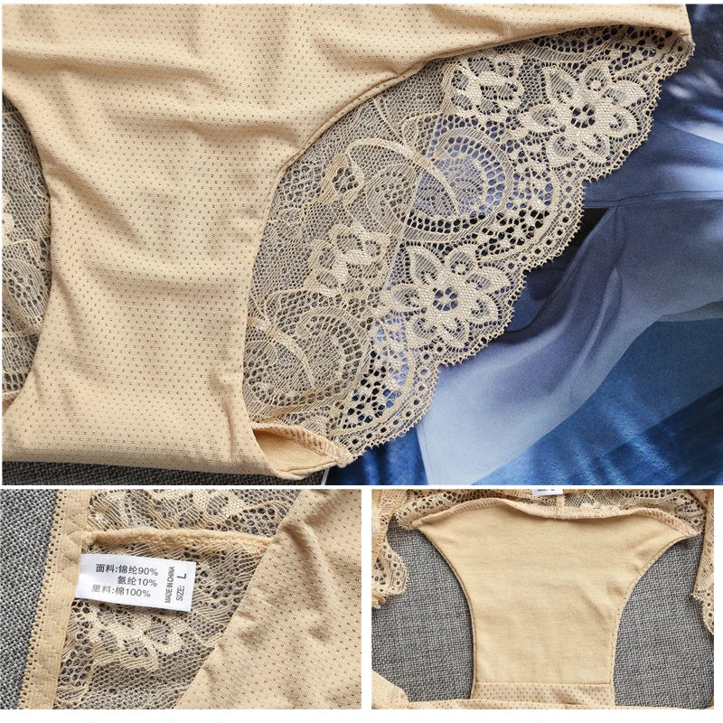 5Pcs Underwear Women Panties Cotton Underwear Briefs Sexy Panties Women Lace Lingeries Cueca Calcinhas Shorts Underpants Girls