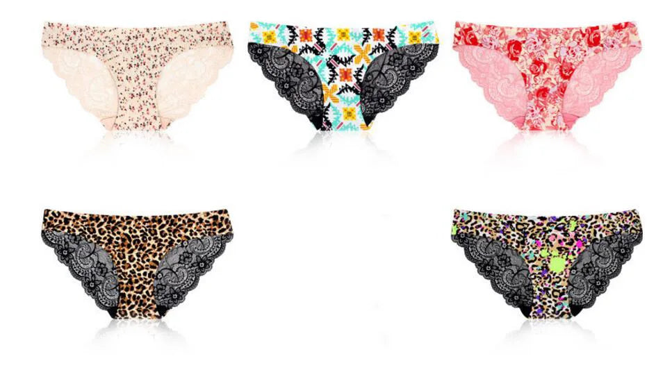 5Pcs Underwear Women Panties Cotton Underwear Briefs Sexy Panties Women Lace Lingeries Cueca Calcinhas Shorts Underpants Girls