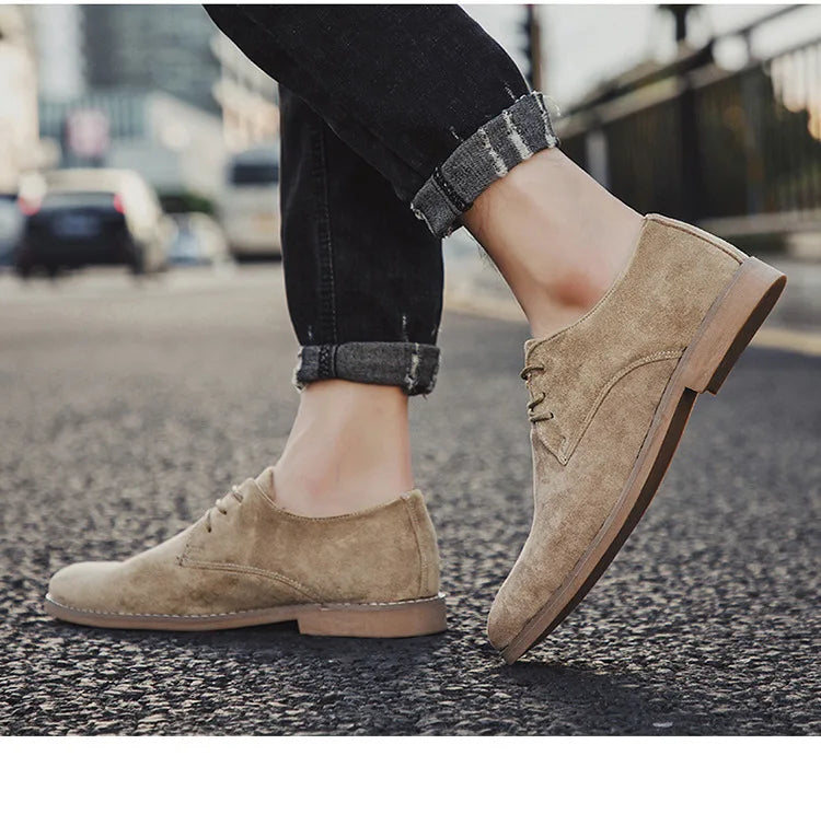 Men Shoes England Trend Casual Shoes Male Suede Oxford Boots Wedding Leather Dress Shoes Men Flats Zapatillas Hombre Plus Size