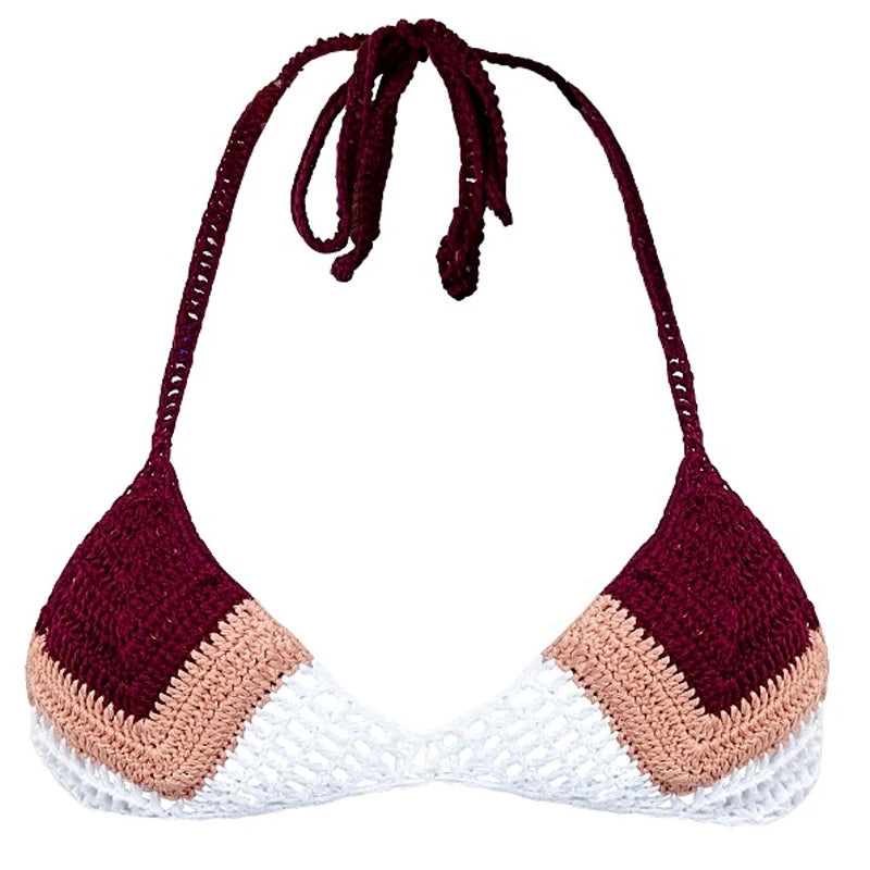 High Quality Cotton Crochet Micro Bikinis Set Cute Bathing Suit Women Chevron Swimwear Brazil Side Tie Bottom Sexy Nice Swimsuit