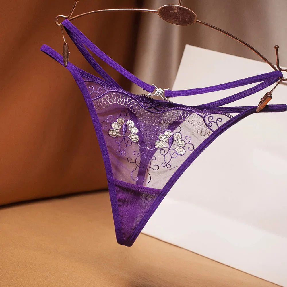 Women Sexy Underpant The embroidery lace Panties Girls Transparent bowknot Briefs Female printing Underwear fashion Lingerie