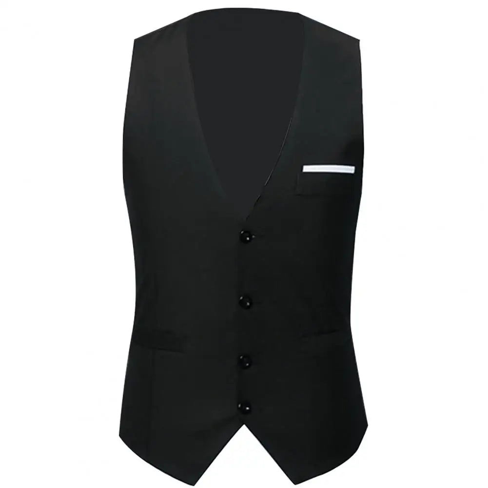 Man Business Vests Suit Single-breasted Slim-fit Non-shrink Polyester 2021 Men Skin-friendly Formal Vest for Business Shirt Hot