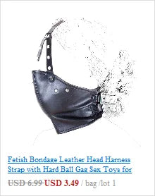 Exotic Accessories of Gay Men Leather Tank harness Bdsm Open Mouth Bondage Hood Mask with Braid Tail for Fetish Cosplay Sex Toys