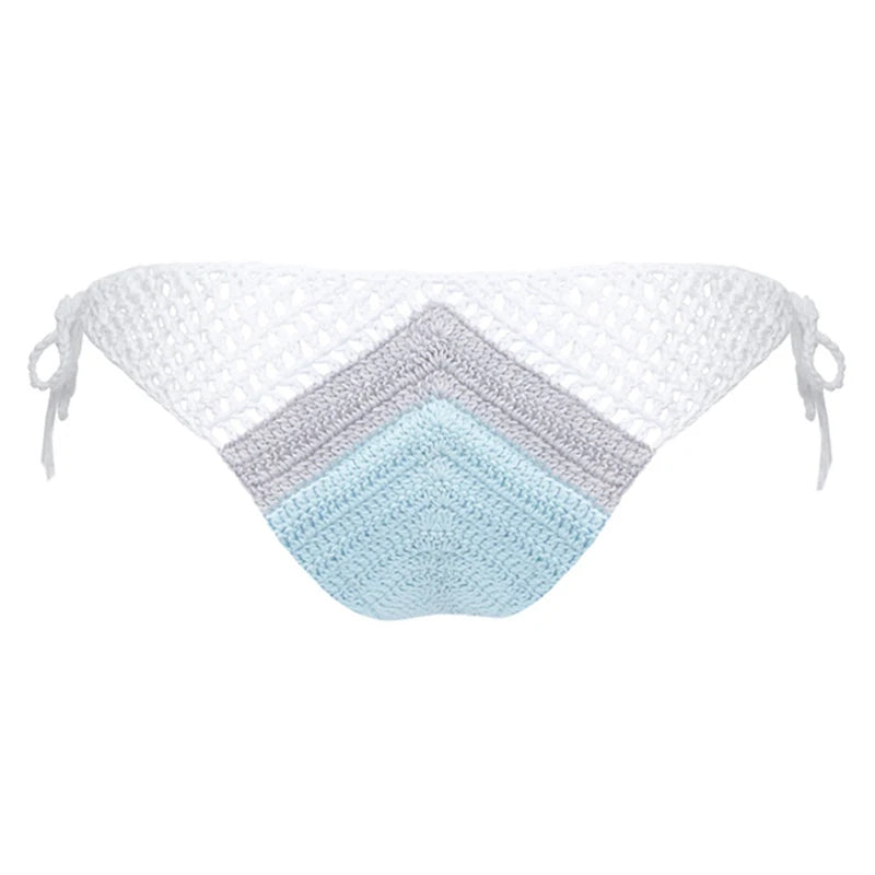High Quality Cotton Crochet Micro Bikinis Set Cute Bathing Suit Women Chevron Swimwear Brazil Side Tie Bottom Sexy Nice Swimsuit